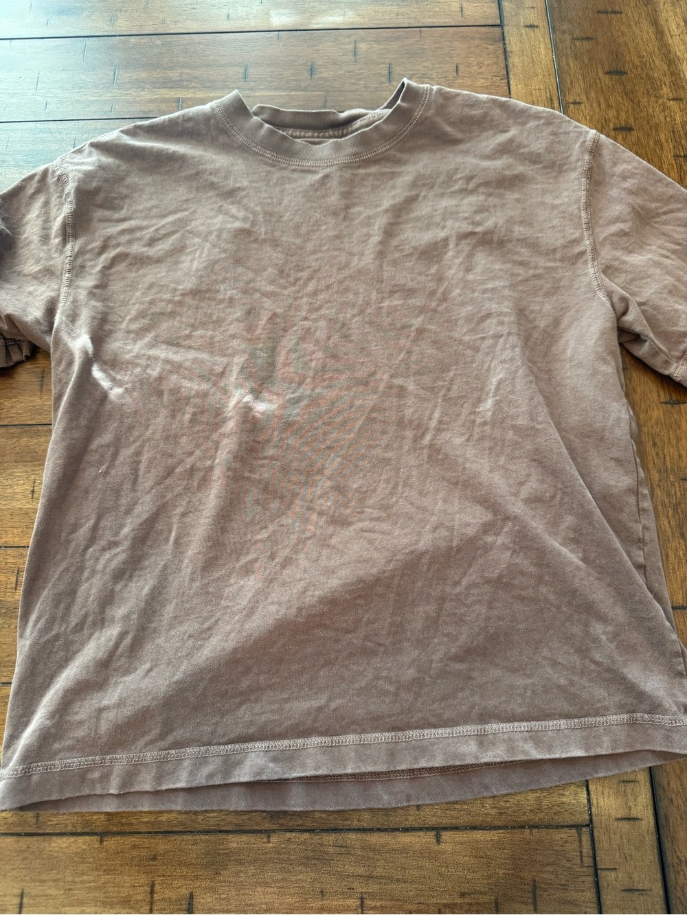 Hollister Men’s T-Shirt Size Small Brown Taupe Washed Oversized Relaxed